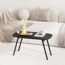 Foldable Coffee Table for Small Spaces,Small Coffee Table Folding,Rectangular Center Table for Living Room, Modern Floor Table,Mid Century Low Tables for Home, Office, Dorm,Easy Assembly,Black, 31.5" x 15.7" x 17.7"