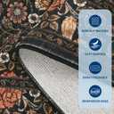 GarveeHome Dark Brown Floral 9x12 Area Rugs for Living Room Bedroom