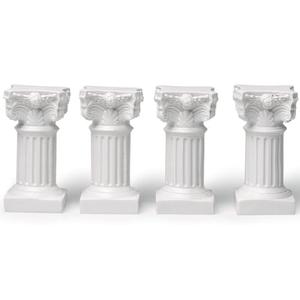 Garwor 4Pcs Mini Roman Columns Decoration Greek Columns Candle Holder Resin Roman Pillar Statue Resin Candlestick Stand Wedding Table Decoration