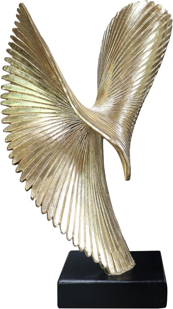 Modern Abstract Eagle Decorative Sculpture, Dining Living Room Desk Decor,Geometric Home Decor Statues,Shelf Top Decor Aesthetics, Coffee Tables or Office ShelvesGolden