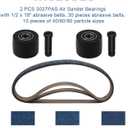 2 x 2 Pack 3037PAS Pneumatic Belt Sander Bearing Fits for Astro Pneumatic Tool Pulley Assembly with 1/2" x 18" 30 PCS Sanding Belts for Belt Sander Knife Sharpening Woodworking Metal Polishing