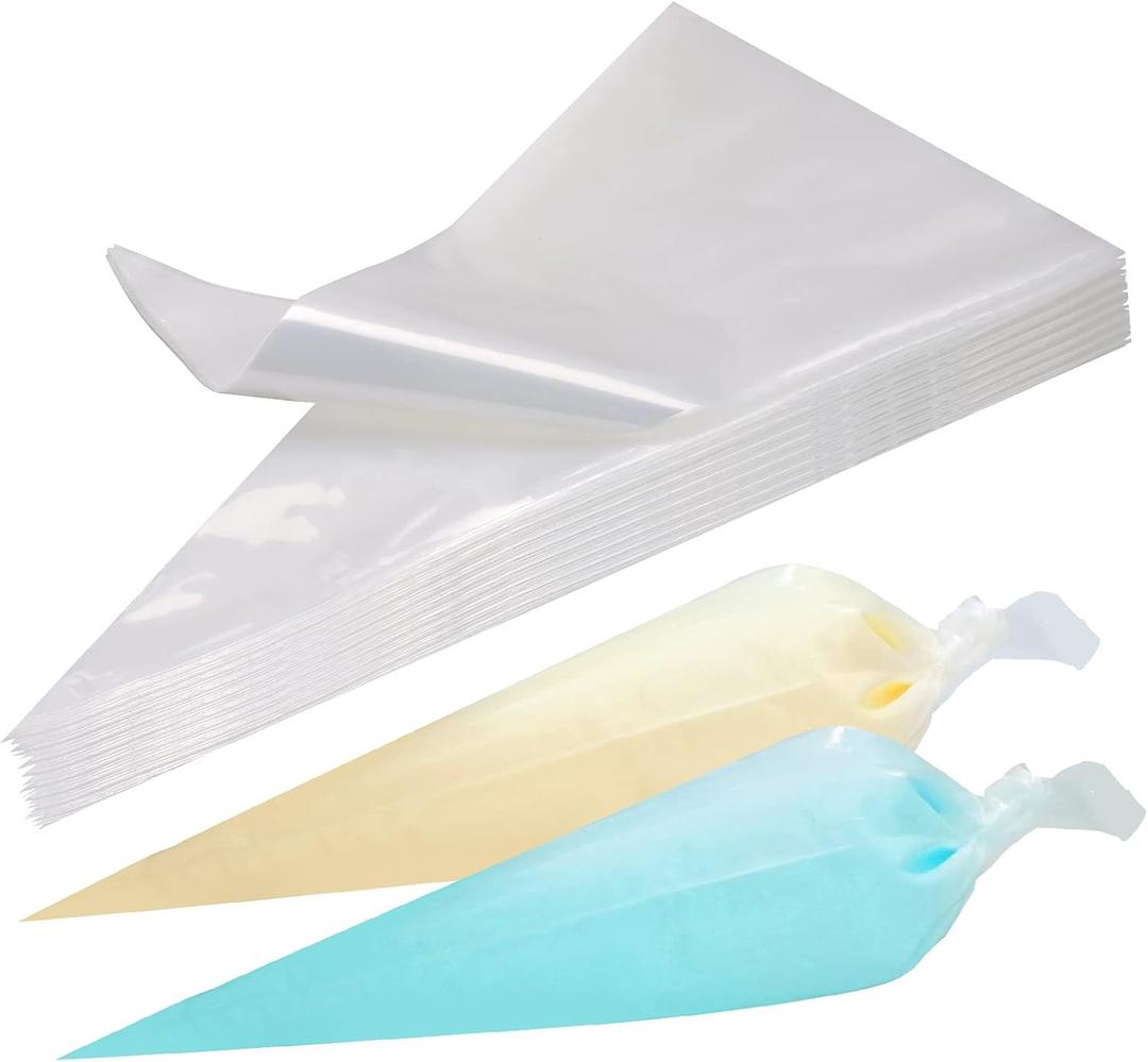 Thickened Piping Bags 18 Inch Disposable Pastry Bags Cake Cupcake Cookies Decorating Bags for Icing and Frosting, Pack of 100