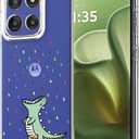 Unov Case Compatible with Motolora Moto Edge 60 Fusion Moto 60 5G Clear with Dino Rainbow Dinosaur Dragon Embossed Pattern Design Soft TPU Shock Absorption Slim Protective Back Cover