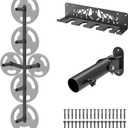Kipika Gym Organizer Set - Wall Mounted Weight Plate Storage Rack Barbell Storage Rack with T-Bar Row Landmine Platform Attachment - Durable Steel Construction, Easy Installation (4-Peg and 2-Weight Wing)