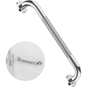 16 Inch Anti Slip Shower Grab Bar Handle, ZUEXT Chrome Finish Stainless Steel Bathroom Grab Bar, Knurled Bathroom Balance Bar,Safety Hand Rail Support,Handicap Elderly Injury Senior Assist Bath Handle
