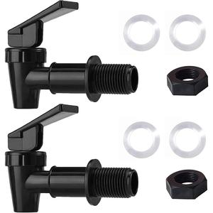 BPA Free Plastic Water Spigot, Replacement Cooler Water Faucet for Household Water Bucket, Water Cooler Filtration Systems Water Pitcher (2 Black)