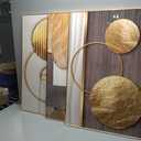Modern Rose Gold Wall Art, Large, Framed, 3 Pieces, 24x36in