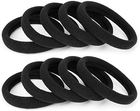 100PCS Large Cotton Ponytail Holders, Seamless Hair Ties, Elastics Hair Bands No Damage for Thick, Heavy and Curly Hair, 2 Inch Diameter by BAOLI