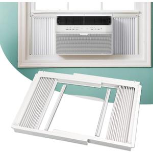 Flehomo Window Air Conditioner Side Panels with Frame, Adjustable Insulation AC Side Panel for 5,000 BTU Window AC Unit, Frame Included, PCS 1