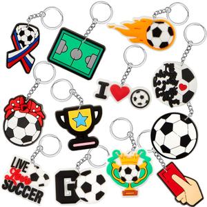 Batiyeer 36 Pack Soccer Keychains Bulk Soccer Party Favors Sports Key Chains Funny Ball Keyring for Women Men Sport Team Players Birthday Party Bag Gift Fillers