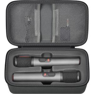 Boobowl Bluetooth Microphone Wireless Case Digital Microphones, Portable Wireless Mic Box for Rechargeable Battery, Receivers, Adapter (Bag Only)-Grey