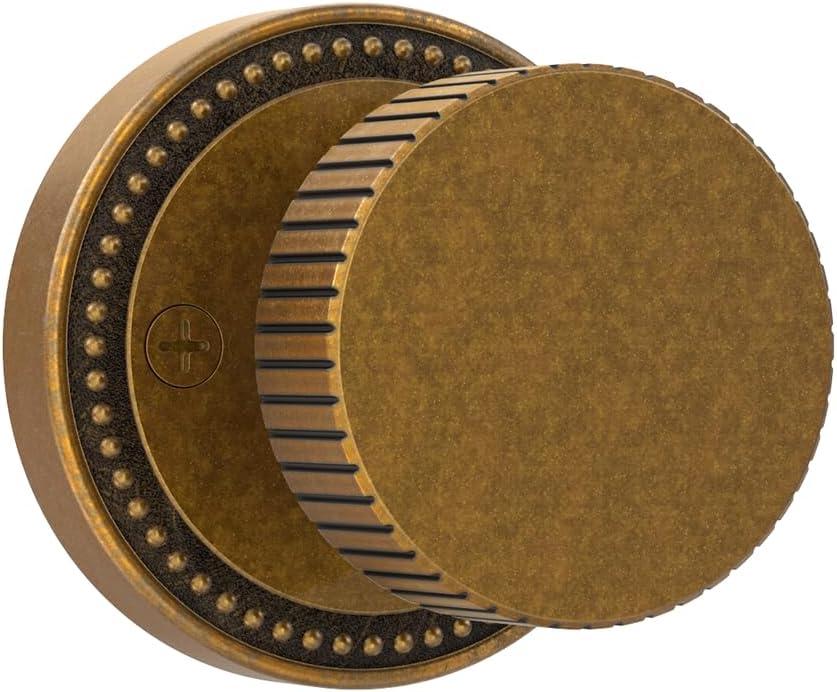 Asidrama 1 Pack Antique Brass Passage Door Knobs with Lock, Vintage Door Handles with Antique Brass Door Knobs Interior for Bedroom or Bathroom, Heavy Duty Door Lever for Left Right Sided Doors