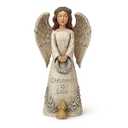 iStatue Christmas Angel with Rabbit Figurine – Resin Holiday Decoration with “Christmas is Love” Message, 5" Tall Guardian Angel Statue, Tabletop Winter Décor for Home Mantel Shelf Gift (Beige)