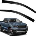 Window Visor Rain Guards Compatible with 2019-2023 Ford Ranger Super/Extended Cab with 2 Half Size Rear Doors, Tape-On Wind Deflectors Vent Visors for Trucks Accessories