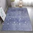 Gefosin Luminous Area Rug Glow in The Dark for Bedroom Living Room, Unique Soft Washable Modern Indoor Rugs for Children Dorm Home Decor, Blue Galaxy 2.8x5.2 Feet