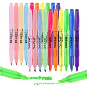 coruscant Assorted Colors Highlighters Set, 20 Pack, Chisel Tip Cute Bible Highlighters and Candy Color, No Bleed Dry Quickly, for Journal Bible Study, Good for thin paper School Office Supplies