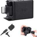 Osmo Action 6 Mic Adapter, 3.5mm Audio Mic Adapter for DJI Osmo Action 6 5 Pro 4, Supports Microphone Input, External Microphone Converter with Type-Cfor ChargingInterface for Recording Vlogging