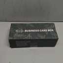 Neando Acacia Wood Business Card Holder with Lid  2x3.5 Index Card Organizer with 5 Compartments, Holds 600 Cards, Magnetic Closure, 20 Blank Tabs  Rustic Desktop Filing Box for Office & Home