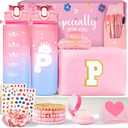 Awfrky Initial Makeup Bag - Christmas Gift Birthday Gifts for Girls 4 5 6 7 8 9 10 11 12 Year Old Teen Girls Personalized Teen Girl Gifts- Cute claw clips for Kids Toddler (Pink P)