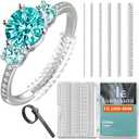 4 x Ring Size Adjuster for Loose Rings,12 Pack-6 Sizes Ring Guards Fitter Resizer,Invisible Coil Wrap Ring Tightener for Women & Men, Spacers Inserts Make Rings Smaller Without Resizing (Clear)