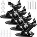 Jetec 4 Pcs Flag Holder Bracket Heavy Duty House Flag Pole Holder Bracket Aluminum Mount Stainless Steel Hardware Strong and Rust Proof 1" Inner Diameter (Black)