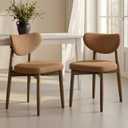 VASAGLE Wooden Dining Chairs Set of 2, Upholstered Kitchen Chairs