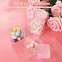 50 Pcs Acrylic Boxes with Lids, 222" Mini Clear Candy Boxes, Square Transparent Display Cases, Stackable Storage Cubes, Small Containers for Wedding Favors, Jewelry, Treats