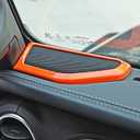 A pillar Speaker Decoration Cover Trim Interior Accessories for 2018 2019 2020 2021 2022 2023 2024 Jeep Wrangler JL JLU Gladiator JT (Orange)