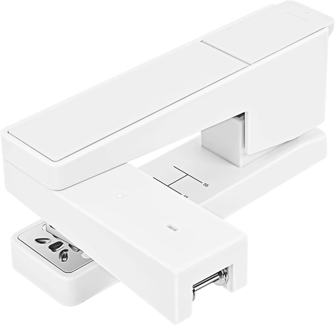 2 x Swing-Arm Swivel Stapler - 20 Sheets Capacity, 360 Degree Rotate Desk Stapler with 100 Staples - Non-Slip Office Stapler, White