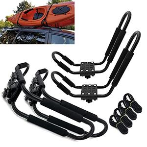 Taelakeni 2 Pairs Kayak Carrier Racks, Universal Cars Kayak Roof J Bar Rack Taelakeni 2 Pairs Kayak Carrier Racks, Universal Cars Kayak Roof J Bar Rack