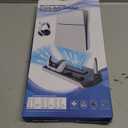 BRHE PS5/Slim/Pro Cooling & Charging Station with Cooling Fan,PS5/Slim/Pro Stand for Disc & Digital Console,PS5 Controller Charger,PS5 Accessories with 3 Charging Ports,Headset Holder (Black)