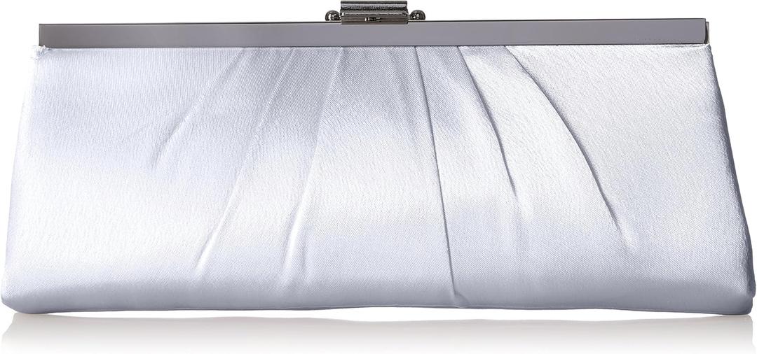 Jessica McClintock Blaire Women's Satin Frame Evening Clutch Bag Purse with Shoulder Chain Included