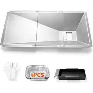 Universal Grease Tray with Catch Pan for Nexgrill 720-0888s 720-0888n, 720-0830h Charbroil, Dynaglo, Kenmore, BHG, Grill Master, Backyard, Expert Gas Grill, Adjustable Drip Pan for Most 3/4/5/6 Burner