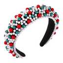 Crystal Headbands for Women, Valentines Day Padded Pearl Headband Bejewelled Rhinestone Pearl Bridal Hair Hoop Wedding Hair Accessories (Pink Rose Red) 2 Pack
