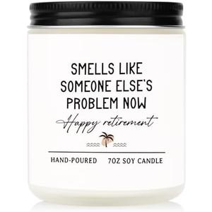 Craftique Retirement Gift for Woman Men- Handmade Lavender Scented Candle- Funny Retirement Gifts for Coworker Bosses Teacher Nurse Family Friend, Happy Retirement Gifts for Women 2025, 7oz
