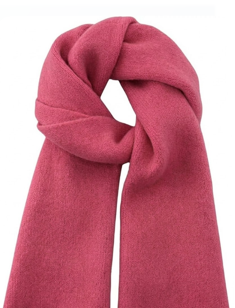 Trifabricy Winter Scarf for Women - Womens Warm Knit Scarf Soft Wrap for Cold Weather Winter Scarfs Fashion Solid Scarves Pink