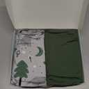Yoofoss Pack and Play Sheets Fitted, Mini Crib Sheets 2-Pack for Pack N Play Mattress, Stretchy Playard Sheet, Soft and Breathable Gray-Green+Fox