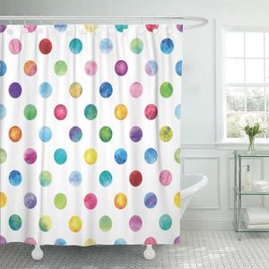 Emvency Shower Curtain Geometric Pink Gray White Modern Polka Dot Pattern Retro Waterproof Polyester Fabric 60 x 72 Inches Bathroom Set with Hooks
