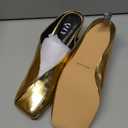 Gold Womens Kitten Heels Square Closed Toe Slip On Mule Sandals Dress Pumps 7