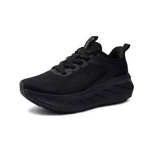 Joomra Women's Wide Running Shoes for Female Size 8w Width Breathable Gym Soft Platform Cushioning Fashion Walking Tennis Sneakers All Black 38.5