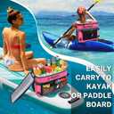 Dreizack Kayak Cooler Behind Seat, Waterproof Cooler for Kayaking,Paddle Board Cooler Compatible with Lawn-Chair Seat Kayak Accessories Cooler Bag Kayak Cooler Tow Behind for Camping Fishing, Pink