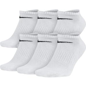 NIKE Performance Cushion No-Show Socks with Band (6 Pairs) (Medium, White/Black)