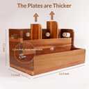 Wooden Kitchen Utensil Holder Organizer for Counter or Countertop, Large Wooden Utensil Holder for Storage Cooking and Silverware with 3+1 Compartment, Acacia Rustic Wood Container Extra Large.