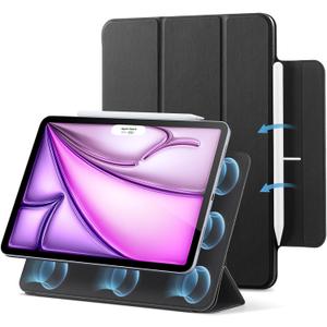 ESR for iPad Air 13 Inch Case M4/M3/M2 (2026/2025/2024), iPad Pro 12.9 Case, Powerful Magnetic Attachment, Slim Trifold Stand Case, Supports Pencil Pro & Pencil (USB-C), Rebound Series, Black