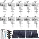 Solar Panel Mounting Brackets Kit 10Pcs Solar Roof Mount Kit for 1-4 Pieces, Thickness 1.57-1.6 Solar Panels(100-400W), Aluminum Alloy Mount for Flat Pitched Roof Rack Mounting Brackets