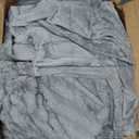 Bedsure Fluffy Comforter Set King Size - Super Soft Faux Fur Bed Set Grey, Warm Plush Fleece Winter Bedding, 3 Pieces, 1 Shaggy Fuzzy All Seasons King Comforter with 2 Pillowcases