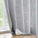 FMFUNCTEX Linen Semi Sheer Grey Curtains for Bedroom Living Room, Gray Curtain Panels 84 Inches Long Sheer Linen Textured Window Drapes Farmhouse Light Filtering 2 Panels Rod Pocket (52"W x 84"L (Pack of 2), *Rod Pocket | Grey)