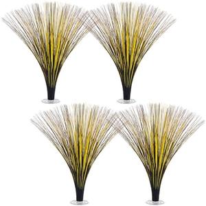 Colingmill 4 Pcs Plastic Metallic Black and Gold Spray Centerpieces for Birthday Table Decorations for Celebration Wedding Anniversary Holiday Party Supplies Happy New Year Decorations, 15.75"