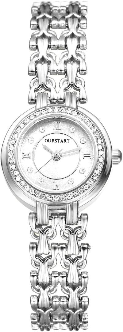 Avaner Women's Bracelet Wrist Watches: Gold Silver Stainless Steel Strap Rhinestones Analog Quartz Elegant Wrist Watches