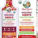 MaryRuth Organics Multivitamin for Men | USDA Organic | Sugar Free Mens Multivitamin Liposomal | Liquid Vitamins for Men | Immune Support Supplement & Overall Wellness | Vegan | 14-0.5 Fl Oz Pouches (BB 09/2026)